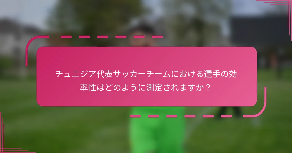 チュニジア代表サッカーチームにおける選手の効率性はどのように測定されますか？